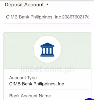 Deposits via bank transfer